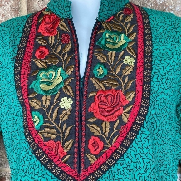 Cotton Embroidered Tunic Top Vintage Made in India Size Medium - Picture 4 of 12